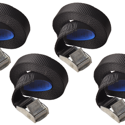 Cantonal Spanngurt schwarz 300x2,5 cm (250 kg) - Set von 4 Stück