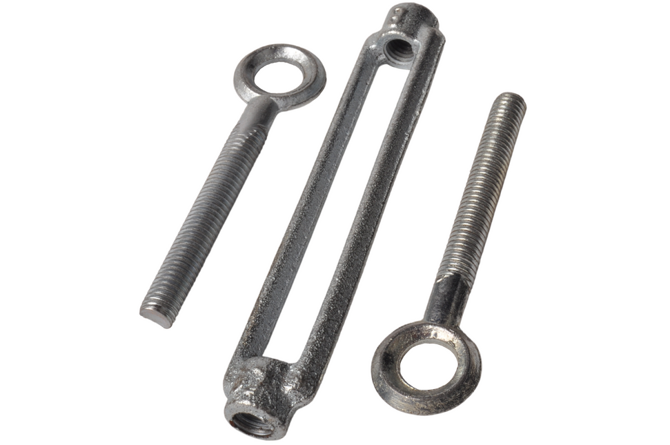 Cantonal Spannschloss aus verzinktem Stahl mit Stahldraht M8 - ausgedreht 230 mm - eingedreht 150 mm