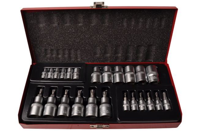 Cantonal Steckschlüssel + Bitsatz 1/4 1/2 Torx - in Metallbox - Chrom-Vanadium Qualität