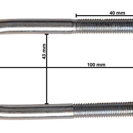 Cantonal U-Bolzen / Zugöse M10 100x43 mm