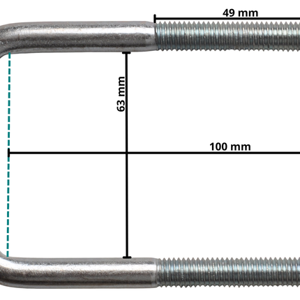 Cantonal U-Bolzen / Zugöse - M10 - 100x63 mm