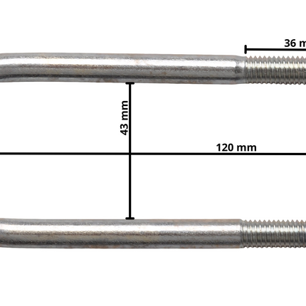 Cantonal U-Bolzen / Zugöse M10 120x43 mm