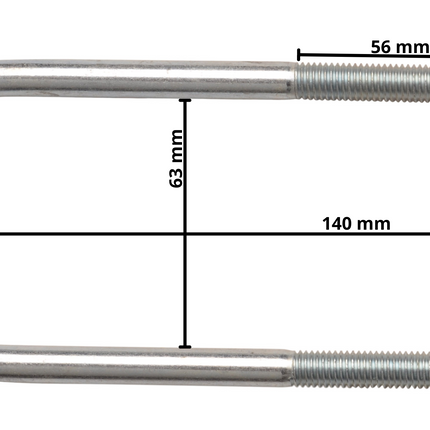 Cantonal U-Bolzen / Zugöse M10 140x63 mm