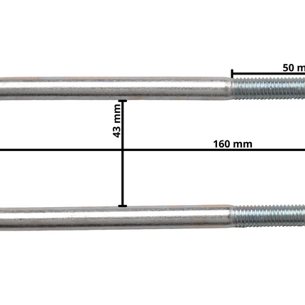 Cantonal U-Bolzen / Zugöse M10 160x43 mm