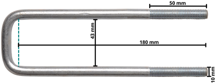Cantonal U-Bolzen / Zugöse M10 180x43 mm