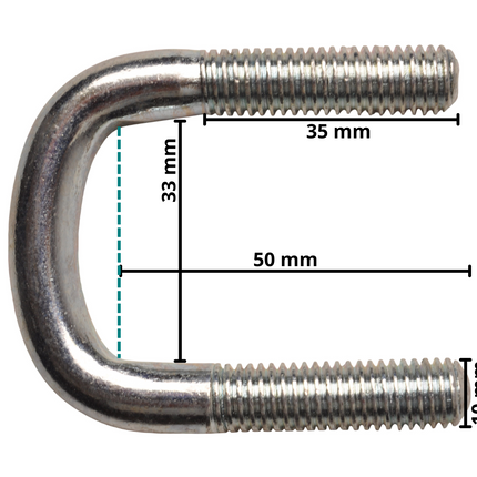 Cantonal U-Bolzen / Zugöse M10 50x33 mm