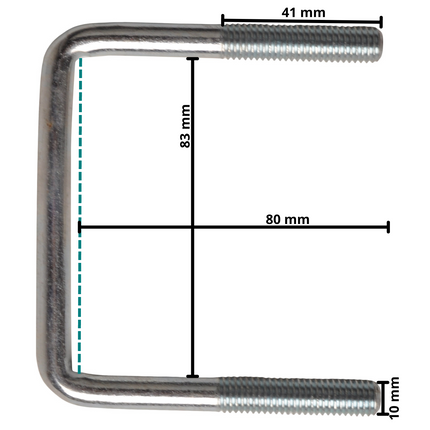 Cantonal U-Bolzen / Zugöse M10 80x83 mm
