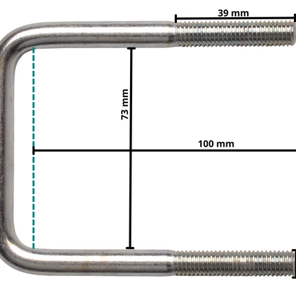 Cantonal U-Bolzen/Zugöse M10 100x73 mm