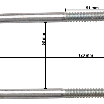 Cantonal U-Bolzen/Zugöse M10 120x63 mm