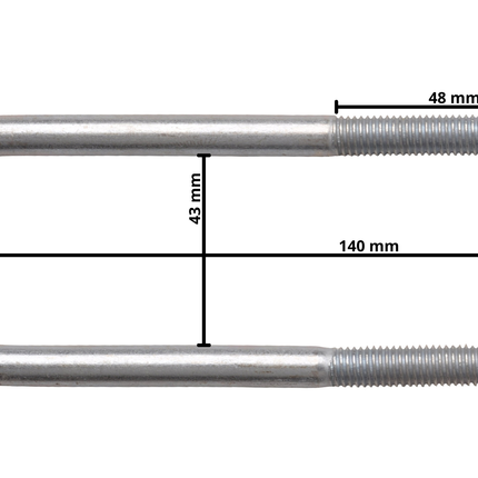 Cantonal U-Bolzen/Zugöse M10 140x43 mm