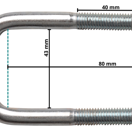Cantonal U-Bolzen/Zugöse - M10 - 80x43 mm