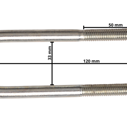 Cantonal U-Bügelschrauben / Klemmplatten M10 120x33 mm
