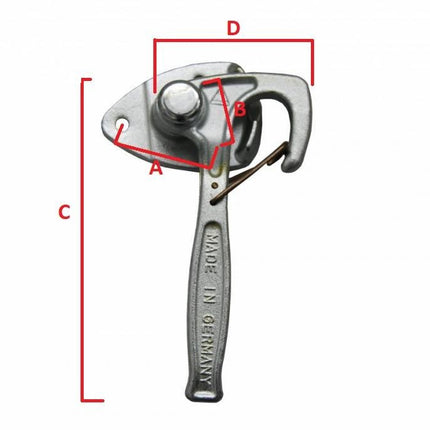 Cantonal Winkelhebelverschluss LINKS groß Typ 1 mit Feder (große Montageplatte)