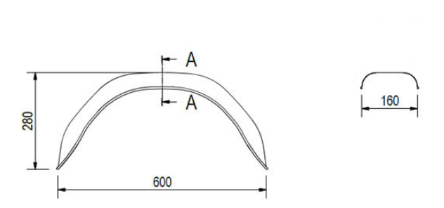 De Haan Original TPV Flügel Metall 600x160x280 mm - Umfang 900 mm