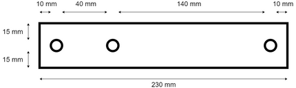 Eduard Verbindungsleiste für Windenstütze - Deichsel 230x40 mm