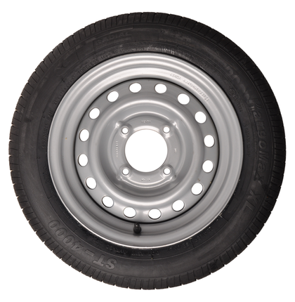 Kargotrail Komplettrad Anhänger - 145/70R13 - Lochkreis: 4x115 -Tragfähigkeit: 425 kg - Nabendurchmesser: 85 mm
