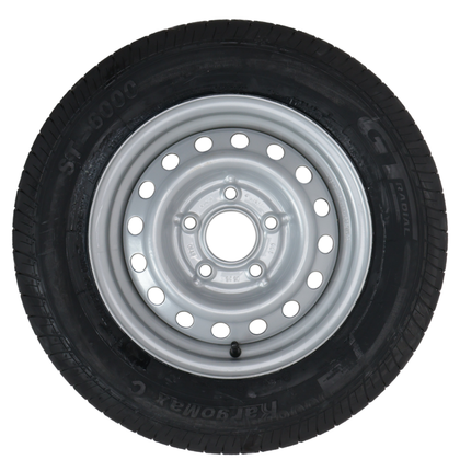 Kargotrail Komplettrad Anhänger - 155R13C - Lochkreis: 5x112 -Tragfähigkeit: 615 kg - Nabendurchmesser: 67 mm