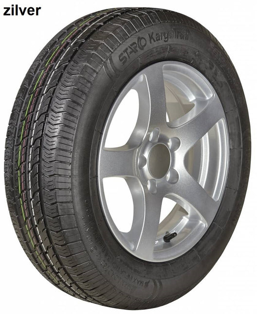 Kargotrail Komplettrad Anhänger - 185/65R14 - Leichtmetallfelge - Lochkreis: 5x112 - Tragfähigkeit: 650 kg - Nabendurchmesser: 67 mm - ET30