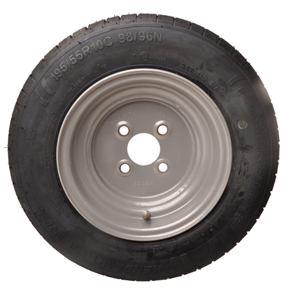 Kenda Komplettrad Anhänger - 195/55R10C - Lochkreis: 4x100 - Tragfähigkeit: 750 kg - Nabendurchmesser: 60 mm - 10PR