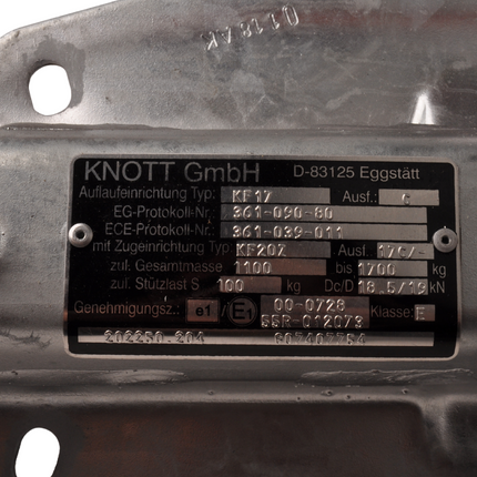 Knott Knott Auflaufeinrichtung für Anhänger KF17-C - 1700 kg maximale Anhängelast V-Deichsel Auflaufbremse