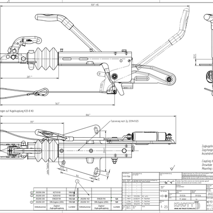 Knott Knott Auflaufeinrichtung für Anhänger KF17-C - 1700 kg maximale Anhängelast V-Deichsel Auflaufbremse