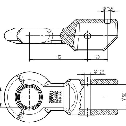 Knott Knott KF27 DIN-Öse - Zugöse - rund 50 mm - 3500 kg - für gebremste Anhänger