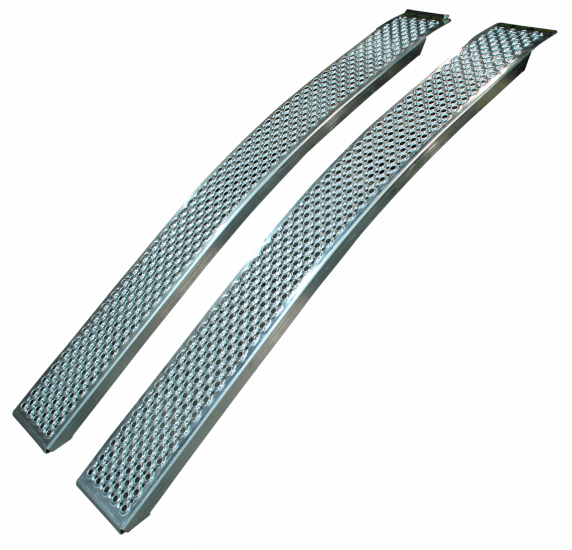 Novio Set gebogene Auffahrrampe - Aluminium - 400 kg (150x20 cm)