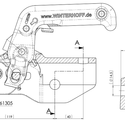 Winterhoff Winterhoff/Albe EM350RC - rund 60 mm - 3500 kg - gebremste Kugelkupplung