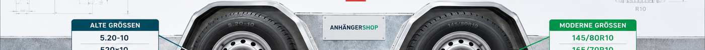 Alte Anhänger-Reifengröße in eine moderne Reifengröße umrechnen