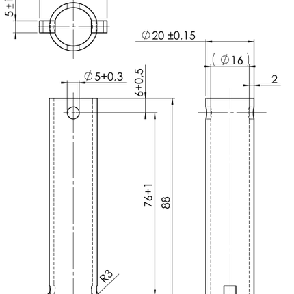 AL-KO AL-KO Achse für Stützrad 20x90 mm