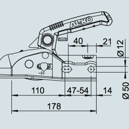 AL-KO AL-KO AK161 - rund 50 mm - 1600 kg - gebremste Kugelkupplung