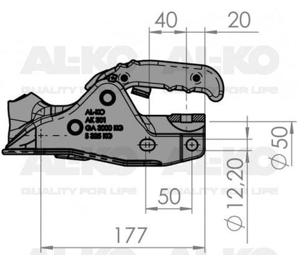 AL-KO AL-KO AK301 - rund 45/50 mm - 3000 kg - gebremste Kugelkupplung