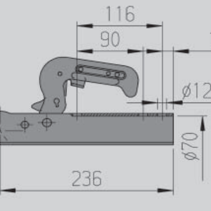 AL-KO AL-KO AK7-C - 70 mm rund - 750 kg - ungebremste Kugelkupplung