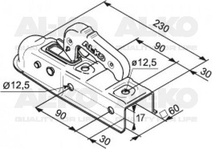 AL-KO AL-KO AK7V-E - Rohr 60 mm - 750 kg - ungebremste Kugelkupplung