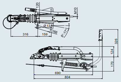 AL-KO AL-KO Auflaufeinrichtung für Anhänger 251S - 2700 kg maximale Zugkraft - V-Deichsel-Anschluss - Unter- & Oberbau Auflaufbremse