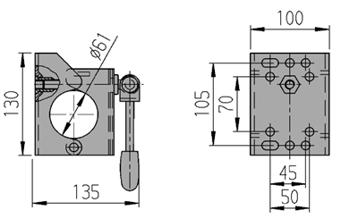 AL-KO AL-KO Klemmhalter geeignet für 60 mm Stützrad - maximale Belastung 500 kg