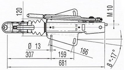 AL-KO Auflaufeinrichtung für Anhänger 161S (1600kg) V-Deichsel Auflaufbremse - inklusive Stützradhalterung