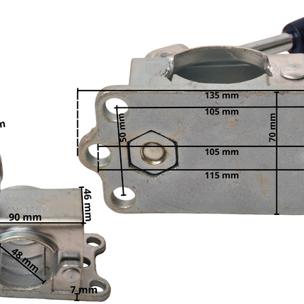 AL-KO Klemmhalter für Stützrad - 48mm - 300 kg
