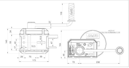 AL-KO Seilwinde gebremst 500 kg Übersetzung 4:1