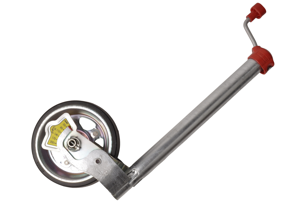 AL-KO Stützrad AL-KO - 48 mm - Stahlfelge und Vollgummirad - inklusive Kurbel mit Drucklager und Kugeldruckmanometer