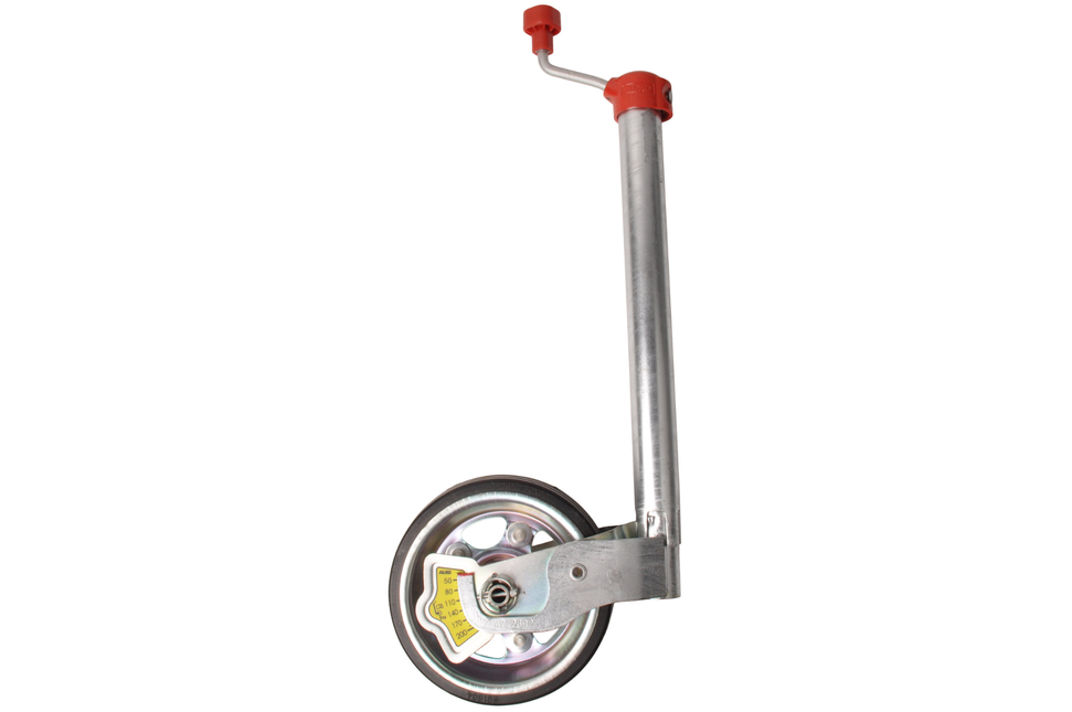 AL-KO Stützrad AL-KO - 48 mm - Tragfähigkeit: 300 kg - Stahlfelge und Vollgummirad - inklusive Kurbel mit Drucklager und Kugeldruckmanometer