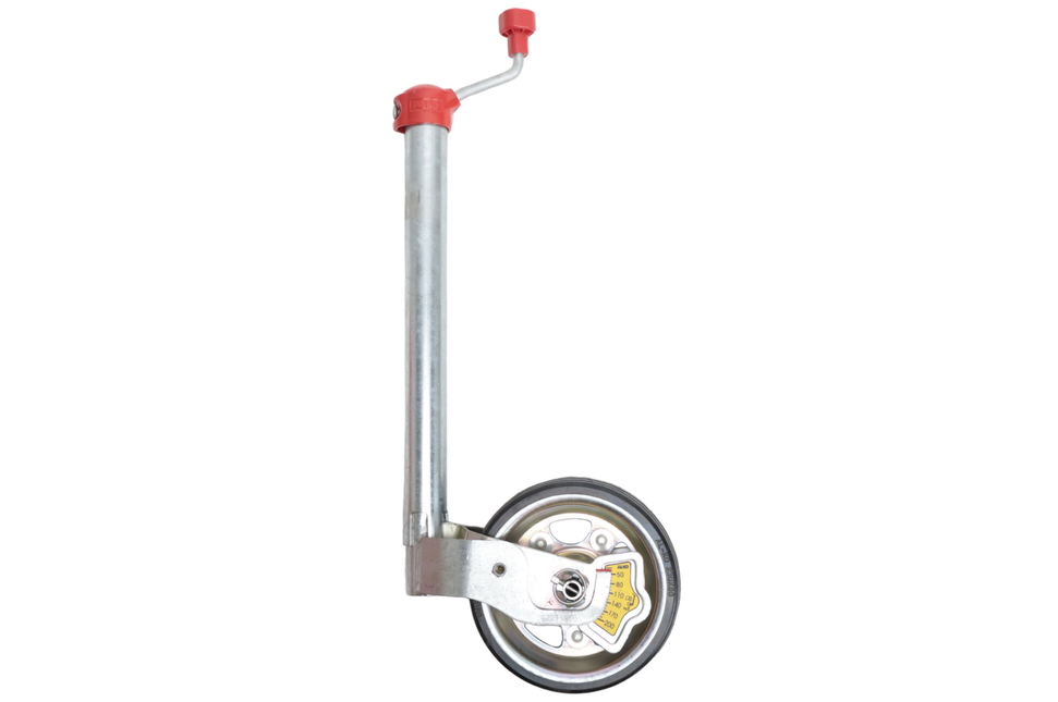 AL-KO Stützrad AL-KO - 48 mm - Tragfähigkeit: 300 kg - Stahlfelge und Vollgummirad - inklusive Kurbel mit Drucklager und Kugeldruckmanometer