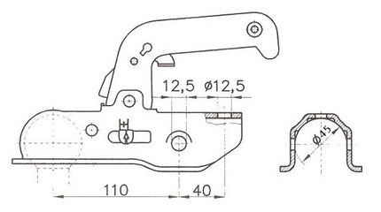 Albe Albe - EM220RA - rund 45 mm - 2200 kg - gebremste Kugelkupplung