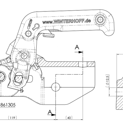 Albe Winterhoff/Albe EM350RC - rund 60 mm - 3500 kg - gebremste Kugelkupplung