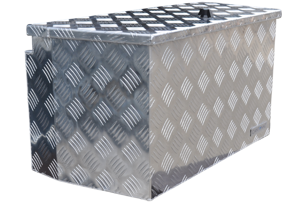 Anhängershop Aluminium Deichselbox aus Riffelblech 760x380x400 mm
