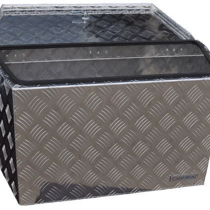Anhängershop Aluminium Deichselbox aus Riffelblech 760x380x400 mm