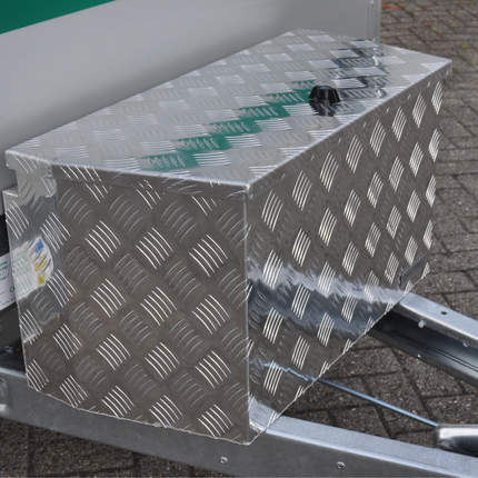 Anhängershop Aluminium Deichselbox aus Riffelblech 760x380x400 mm