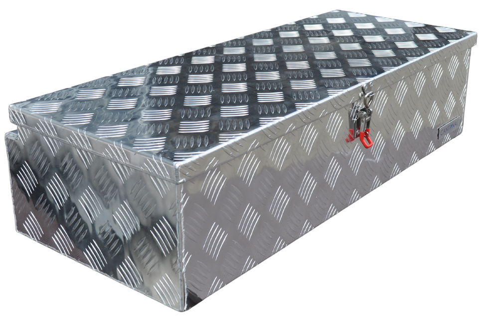 Anhängershop Aluminium Deichselbox aus Riffelblech 900x380x230 mm