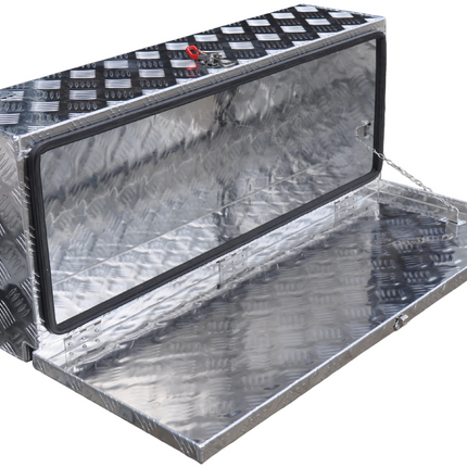 Anhängershop Aluminium Deichselbox aus Riffelblech 900x380x230 mm