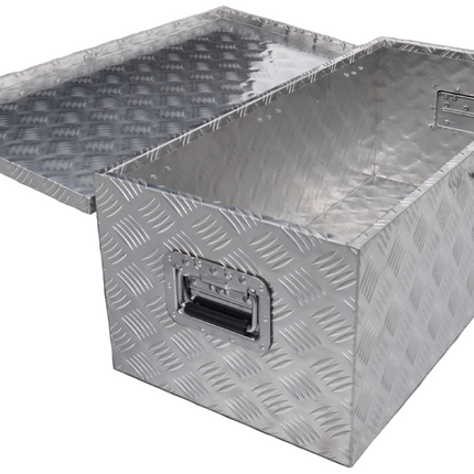 Anhängershop Deichselbox Aluminium-Riffelblech 840x400x310 mm – mit Schmetterlingsverschluss